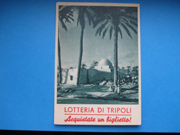 1936 CARTOLINA LOTTERIA TRIPOLI PALME VERDE - Biglietti Della Lotteria