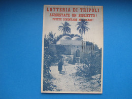 1937 CARTOLINA LOTTERIA TRIPOLI - Biglietti Della Lotteria