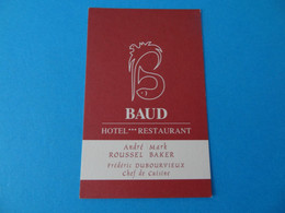 Carte De Visite Hôtel Restaurant Baud 74 Bonne - Cartoncini Da Visita