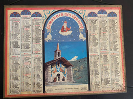 ALMANACH DES POSTES POUR L'ANNÉE 1959- DRÔME- DOUBLE CALENDRIER SUR COUVERTURE DONT UN: IMAGE CHAPELLE DE MÉRIBEL (73) - Grand Format : 1941-60