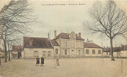 - Yonne - Ref-A597- Villeblevin - Ecole Et Mairie - Fillettes - Carte Colorisée - - Villeblevin