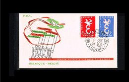 1958 - Belgium FDC - Europe CEPT - Cancel Bruxelles-Brussel [TA134] - 1951-60