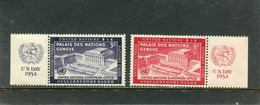UNITED NATIONS - NEW YORK   - 1954  PALAIS DE NATIONS GENEVE  WITH TABS SET   MINT NH - Nuevos