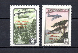 Russia 1955 Old Set Overprinted "Polar" Airmail Stamps (Michel 1789/90) Nice MNH - Nuovi