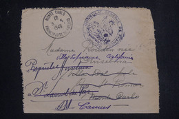 MONACO - Carte Lettre Du Consulat De France à Monaco En 1949 Pour Cannes - L 131646 - Storia Postale