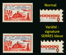 FRANCE - YT 983 ** - VARIETE SIGNATURE SERRES BLEUE AU LIEU DE ROUGE - TIMBRE NEUF ** - Unused Stamps