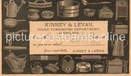 KINNY & LEVAN HOUSE FURNISHING DEPT. CLEVELAND OHIO OLD B/W POSTCARD WILL CALL 1901 ADVERTISING - Cleveland