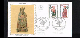 1974 - Andorra (French) FDC - Europe CEPT - Issue FDC Marque Deposee - Cancel Andorre La Vieille [MB003] - FDC