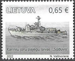 LITHUANIA, 2022, MNH,MARITIME HISTORY, SHIPS, MINESWEEPERS, SHIP-MUSEUMS, 1v - Barche