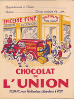 Protège-cahier CHOCOLAT De L'UNION  26,28,30, Rue Victorien-Sardou LYON - Batterien