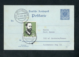 Bundesrepublik Deutschland / 1957 / Deutsches Reich-Postkarte Weiterverwendet, Stegstempel "Braunschweig" (1354) - Storia Postale
