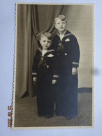 PHOTO PHOTOGRAPHIE 2 ENFANTS GARCONS COSTUME DE MARIN  1946 - Persone Anonimi