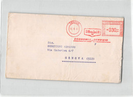AG2089 TIMBRO MECCANICO ROSSO MOBIL GENOVA - 1946-60: Storia Postale