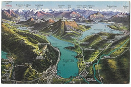 Panorama-AK: ZUGERSEE Mit Rigi Und Alpen ~1910 - Zugo