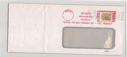 AG2097 TIMBRO MECCANICO ROSSO ROMA ISTITUTO GEOGRAFICO VISCEGLIA SOVRAFFRANCATO CON SIRACUSANA LIRE 50 - 1971-80: Storia Postale