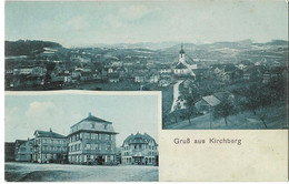 Gruss Aus KIRCHBERG: 2-Bild-AK Mit Gasthaus W. Tell 1911 - Kirchberg