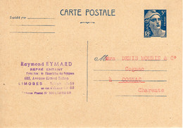 Carte Postale Entier Marianne Gandon 5F Bleu - Cartoline Postali E Su Commissione Privata TSC (ante 1995)