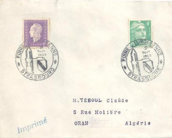 Lettre Algérie Cachet Foire Européenne Strasbourg 09/09/53 YT N° 689/807 - Storia Postale
