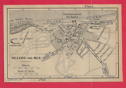 CARTE PLAN 1947 - VILLERS SUR MER - CASINO - VILLA DE LA PLAGE - LES VACHES NOIRES - BAINS - Carte Topografiche