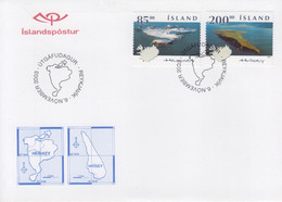 Enveloppe  FDC  1er  Jour    ISLANDE   Iles  :  HEIMAEY  Et  HRISEY   2003 - FDC