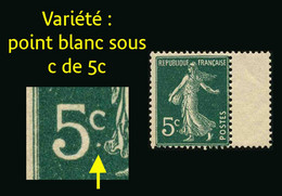 FRANCE - YT 137 ** - SEMEUSE 5c - VARIETE POINT BLANC SOUS C DE 5c - TIMBRE NEUF ** - Neufs