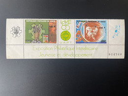 Benin 1985 Mi. B/C 469 Surchargé Overprint Triptyque Philexafrique Lomé Sports Judo UAPT Développement Stamp On Stamp - Benin – Dahomey (1960-...)