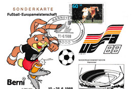 Germany 1988 Maximum Card; Football Fussball Soccer Calcio: UEFA EURO 88; Hannover; Denmark - Spain - Championnat D'Europe (UEFA)