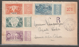 N° 80 - 83 Exposition Coloniale Lettre Recommandée De Tuamotu Pour Tahiti Oblitération Sce De La Plonge 15/09/1931 - Cartas