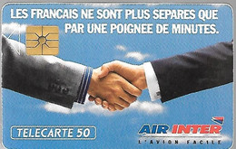 CARTE²-PUCE-PRIVEE-PUBLIC-50U- EN-455-GEMA-09/92-AIR INTER PARIS-Série B2901467A-R° Laqué-Utilisé-TBE - 50 Unità  