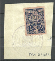 Czechoslowakia Tschechoslowakei 1919 Revenue Tax Steuermarke 50 Hal. On Cut Out O - Gebraucht