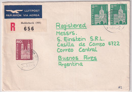 367L, 425 Auf Bedarfsluftpost R-Brief Gelaufen Von HOLDERBANK Nach BUENOS AIRES - ARGENTINA - Altri Documenti