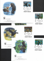 Antigua & Barbuda 2009 WWF Birds Ducks Set Of 4 Singles On 4 Separate Special FDC - FDC