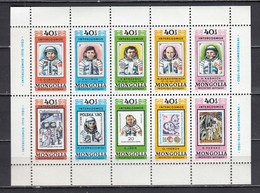 Mongolia 1980 - Space: INTERKOSMOS, Mi-Nr. 1318/27 In Kleinbogen, MNH** - Mongolia
