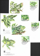 Fiji 2010 WWF Iguanas Set Of 4 Singles On 4 Separate Special FDC - FDC