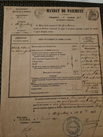 Papier Timbre ARTZENHEIM 1856 Mandat Paiement Instituteur Traitement - Covers & Documents