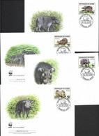 Guinea 2009 WWF Pigs & Hogs Set Of 4 Singles On 4 Separate Special FDC - FDC