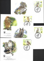 Iran 2011 WWF Owls Set Of 4 Singles On 4 Separate Special FDC - FDC