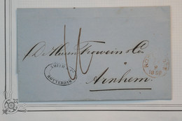 BE11 NEDERLAND PAYS BAS  BELLE LETTRE 1859 ROTTERDAM  A ARNHEM HOLLAND +++AFFR. INTERESSANT - Postal History