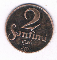 2 SANTIMI  1926   LETLAND /17145/ - Latvia