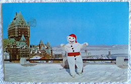 CPSM CANADA CARNAVAL DE QUEBEC LE BONHOMME DE NEIGE BLANC DEGUISEMENT - Québec - Château Frontenac