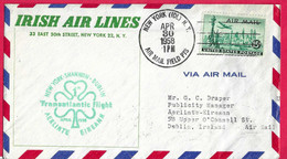 IRLANDA - TRANSATLANTIC FLIGHT IRISH AIR LINES FROM NEW YORK TO DUBLIN * APR.30.1958* - Posta Aerea
