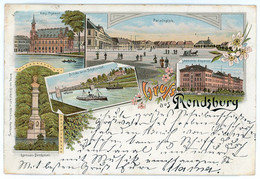 AK/CP Litho Rendsburg    Gel./circ. 1897     Erhaltung/Cond. 2-  ,   Nr. 01504 - Rendsburg