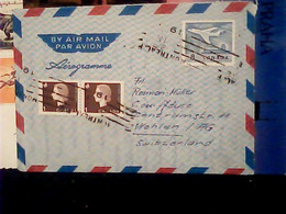 CANADA TO SUISSE  AEROGRAMME VB1966 STAMP TIMBRE SELLO 8 AIRPLANE   IW1640 - Luchtpost