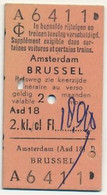 Billet 2eme Classe AMSTERDAM - BRUSSEL - Europa