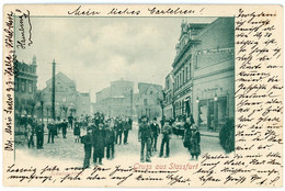 AK/CP Stassfurt  Schulzenplatz       Gel./circ.   1901     Erhaltung/Cond. 2  ,   Nr. 01511 - Stassfurt