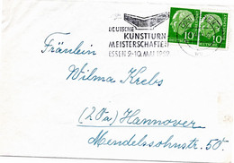 54807 - Bund - 1959 - 2@10Pfg Heuss I A Bf ESSEN - DEUTSCHE KUNSTTURN-MEISTERSCHAFTEN ... -> Hannover - Gimnasia