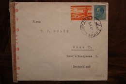 1942 Bulgarien Cover Air Mail Wien Dt Deutsches Reich Germany Allemagne Zensur Cover Mail Bŭlgariya Bulgarie - Cartas & Documentos