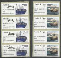 ESPAGNE SPANIEN SPAIN ESPAÑA 2022 ATM STAMPSHOW IRUN EXFILNA EXPEDITION ELCANO MAGALLANES-FISHING SHIP MARIÑEL SET 8V - Dienst