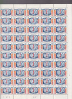 Feuille Entière ** Pliée N° 1404 Protection Civile Variété  Encre Rouge  Manque Sur Le S  La 2éme Ligne Verticale - Unused Stamps
