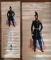 6 Grands CALENDRIERS FANIONS En Tissu MILITARIA 74 X 24 Cm. - Big : 1981-90